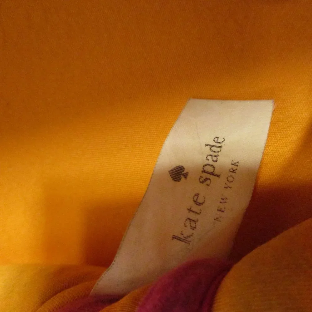 Kate Spade Bag Medium 14x3x8 Pink Yellow Orange Top Zip Laptop Computer Bag